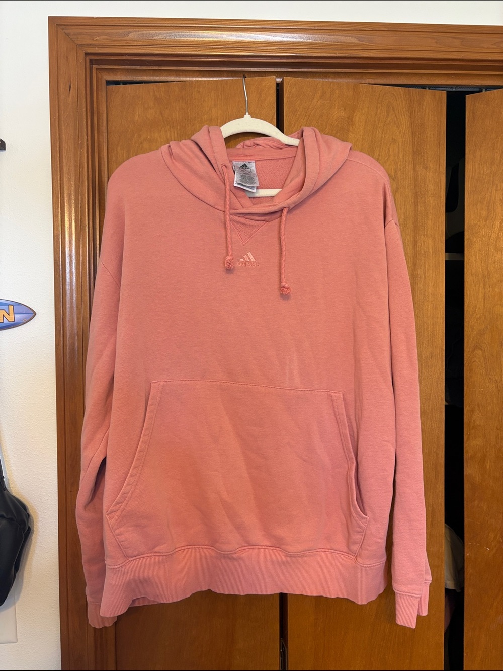 adidas Rose Pink Hooded Pullover Sweatshirt